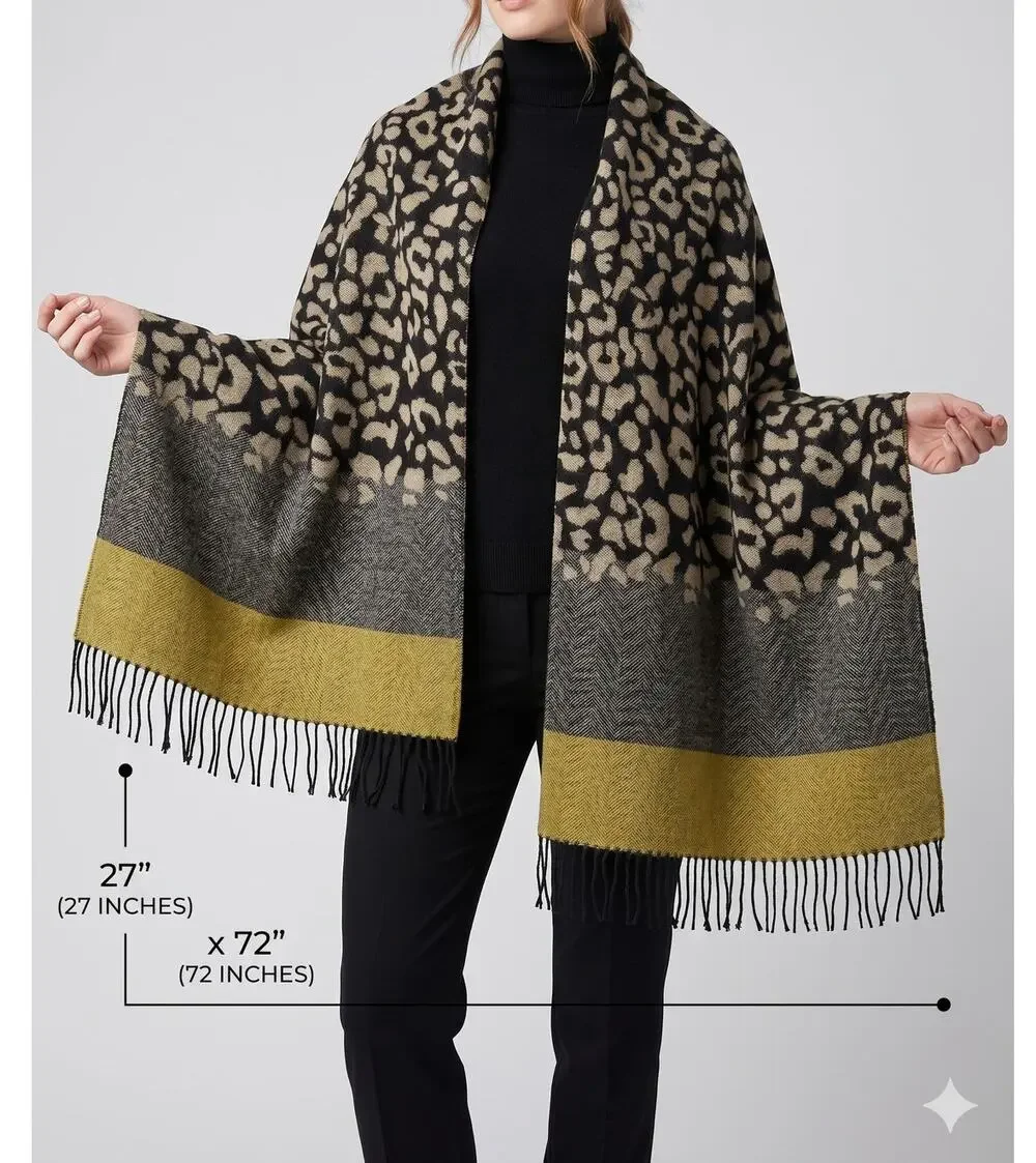 F&F One Size Acrylic Polyester Large Blanket Scarf 27